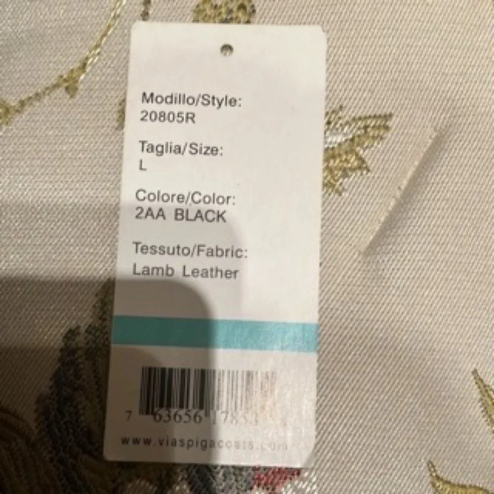 VIA SPIGA Black Leather Motorcycle Jacket - Picture 5 of 6